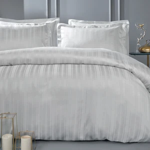Bedding Shelly Çift Kişilik Bambu Saten Nevresim Takımı - Gri
