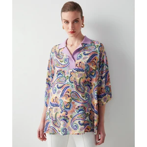 Şal Desen Oversize Bluz10