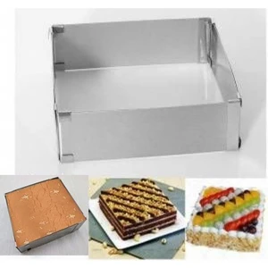 Ayarlanabilir Dikdörtgen-Kare Pasta Çemberi Yükseklik 10 cm