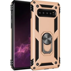 Kip GSM Samsung Galaxy S10 Plus Kılıf Vega Tank Sert Yüzüklü Standlı Dayanıklı Kapak