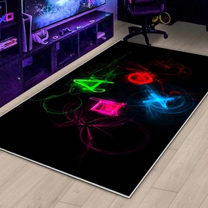 Gamer Halı Oyuncu Odası Için Led Işık Görselli Yıkanabilir Kaymaz Taban Halı Genç Odası Için Halı