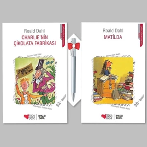 Charlie'nin Çikolata Fabrikası - Matilda, Roald Dahl (2 Kitap) - Caprice B112 Kalem Hediye