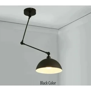 Modern Siyah Üç Mafsallı Akrobat Metal Masa Üstü Sarkıt Avize Şapka ÇAPI:30CM