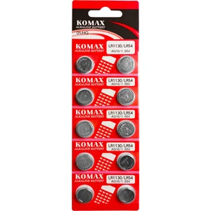 Afratedarik Komax Alkalin Pil 10 Adet Düğme Pil Keyrambit Pili Işıklı Sibop Pil Saat Pili LR1130/LR54 AG10/1.55V