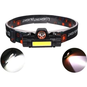 LED 1200 Lümen Şarjlı Kafa Lambası + USB Şarj Kablosu