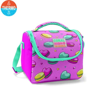 Coral High Kids Açık Pembe Su Yeşili Makaron Desenli Thermo Beslenme Çantası 11701