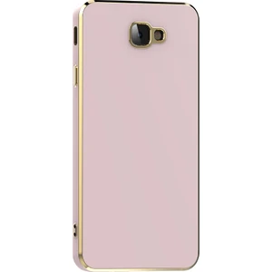 M.TK Moveteck Samsung Galaxy J7 Prime Kılıf Kamera Korumalı Parlak Gold Kenarlı Yumuşak Silikon