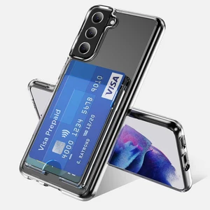 M.TK Moveteck Samsung Galaxy S23 Plus Uyumlu Kılıf Dahili Ince Kartlıklı Cüzdan Kapaklı Şeffaf Kılıf