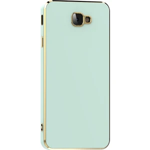 M.TK Moveteck Samsung Galaxy J7 Prime Kılıf Kamera Korumalı Parlak Gold Kenarlı Yumuşak Silikon
