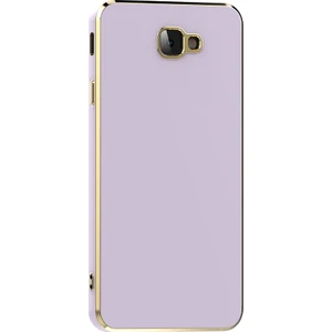 M.TK Moveteck Samsung Galaxy J7 Prime Kılıf Kamera Korumalı Parlak Gold Kenarlı Yumuşak Silikon