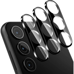M.TK Moveteck Samsung Galaxy S23 Uyumlu Kamera Koruyucu Cam 3D Tam Kaplar Zırh Cam Black