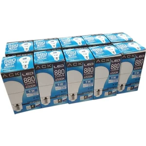 100 Adet Ack 9W LED Ampul Beyaz Işık 880 Lümen