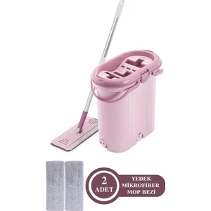 3 Bölmeli Trio Tablet Mop Temizlik Seti ve 2 Adet Yedek Mikrofiber Mop Bezi