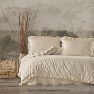 Macas Home Grace %100 Pamuklu Fırfırlı Ipliği Boyalı Çift Kişilik Nevresim Takımı 200*220
