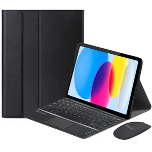 iPad Air (5.nesil) 10.9 Inch Bluetooth Touchpad Klavye+Mouse+Kılıf -Bkk7