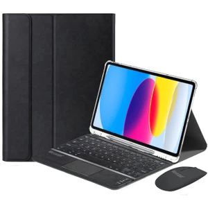 Microsoft Ipad Pro 12.9 Inch M2 2022 Bluetooth Touchpad Klavye+Mouse+Kalem Koymalı Kılıf BKK11