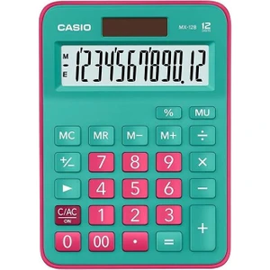 MX-12B-GNRD Yeşil+Pembe 12 Hane Masa Üstü Hesap Makinesi