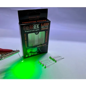 Premium 10'lu Ince Bacaklı Kıl LED 3030 Chipset 1smd Mini LED Ampul Yeşil