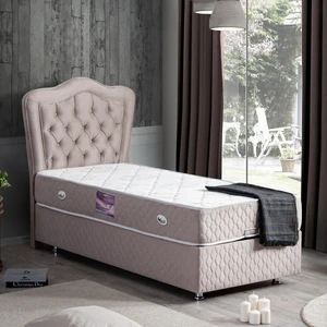 Camelli İkili Set Tek Kişilik Baza Başlık - Açık Kahve