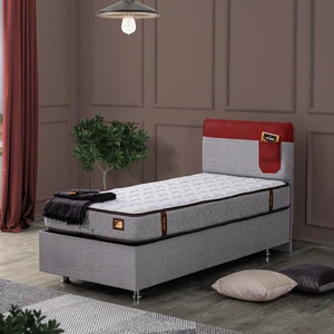 Flora İkili Set Tek Kişilik Baza Başlık - Kırmızı