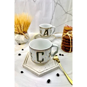 Arter Home Hermoni Monogram Porselen Harf Kupa - Ç Harfi