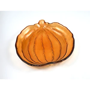 Cam Bal Kabağı Servis Tabağı Amber 22 cm