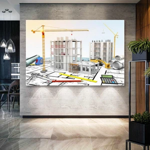 SML Tablo Inşaat Mühendisliği Şehir Planlaması Yapı Denetim Building City Kanvas Tablo