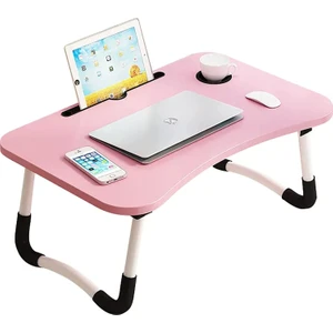 Laptop Sehpası Ders Çalışma Masası Çocuk Çalışma Yatak Sehpası Ders Masası Pembe KP