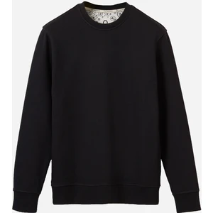 Sweatshirt %100 Organik Pamuk Bisiklet Yaka 3 Iplik Kalın Kumaş Basic Siyah Erkek