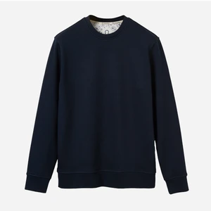 Sweatshirt %100 Organik Pamuk Bisiklet Yaka 3 Iplik Kalın Kumaş Basic Lacivert Erkek