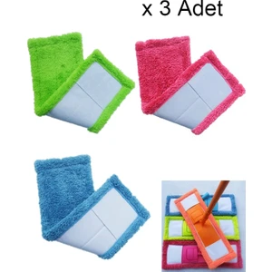 3 Adet 40 cm Mop Yedek Bezi Mikrofiber Mop Bezi Mop Yedeği
