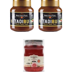 Abdurrahman Tatlıcı Gül Reçeli 1500 gr + Abdurrahman Tatlıcı Tadıbu x 2 Adet