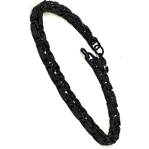 Trend Collection Erkek Siyah Çelik Kalın 6 mm Kral Model Bileklik
