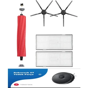 Roborock S7 S7MAXV Uyumlu 5 Parça Set (Siyah)