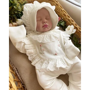 Mama Miel Baby Fistolu Dal Çiçekli Yenidoğan Tulum ve Şapkas