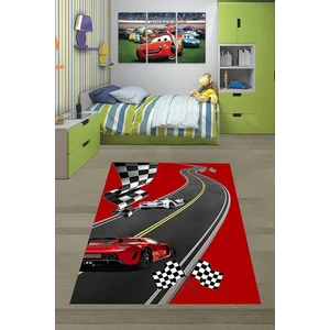 Marka Halı Dijital Baskılı Kaymaz Taban Yıkanabilir Yarış Arabalı Pistli Çocuk Odası Halısı