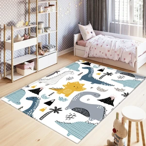 Marka Halı Dijital Baskılı Kaymaz Taban Yıkanabilir Dinazor Desenli Çocuk Odası Halısı