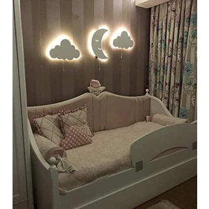 Windly Concept 3’lü Bebek Odası ve Çocuk Odası Aydınlatması Ledli Bulut ve Ay