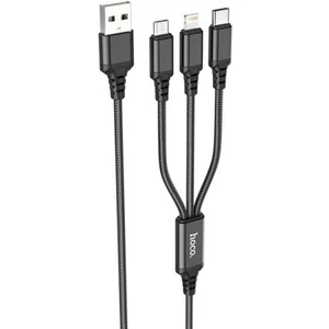 Polham 3in1 1 Metre USB To Type-C, iPhone Lightning,  Micro USB Şarj ve Data Kablosu, 2A Halat Kablo