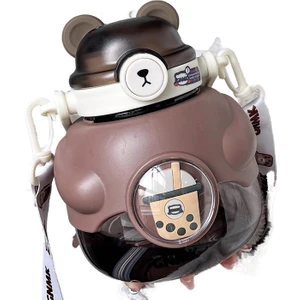 Dream Maker 1100 ml Büyük Kapasiteli Sevimli Ayı Plastik Içme Bardağı (Yurt Dışından)