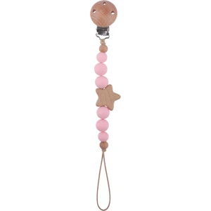 Situ Store Bebek Diş Kaşıyıcı Silikon Boncuk Ahşap Emzik Klipsi - Pembe (Yurt Dışından)