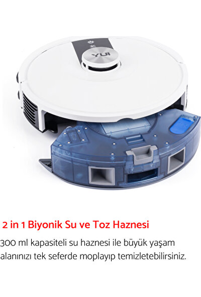 Yui S7 Plus Akıllı Çöp Istasyonlu Robot Vacuum & Mop Süpürge Beyaz(Yui Türkiye Garantili)