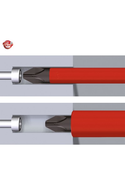 Wiha Elektrik İzeoleli Bir Şarjörlü Tornavida (0.4x2.5/0.6x3.5/1.0x5.5/PZ1/PZ2/SL/PZ2)