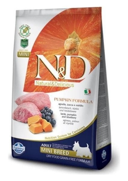 Bal Kabaklı Kuzu Etli ve Yaban Mersinli Tahılsız Küçük Irk Yetişkin Köpek Maması 2.5 kg