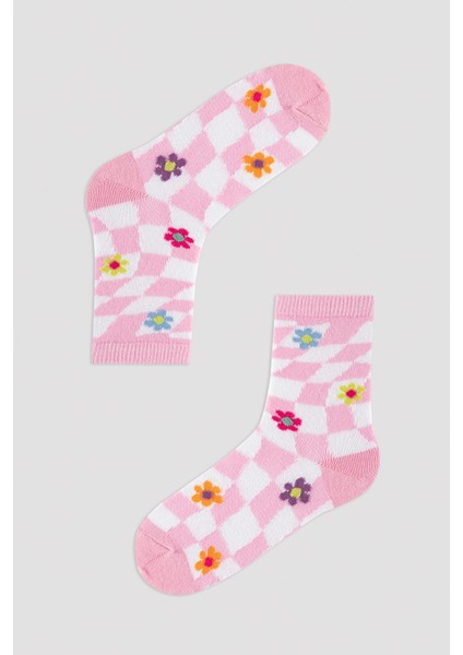 Kız Çocuk Çiçek Desenli 2Li Soket Çorap fiyatları