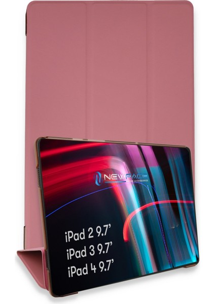 iPad 3 9.7 Kılıf Tablet Smart Kılıf - Pembe