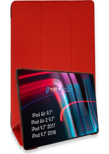 iPad Air 2 9.7 Kılıf Tablet Smart Kılıf - Kırmızı