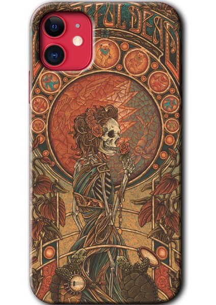 Apple iPhone 11 Kılıf Hd Desen Baskılı Arka Kapak + Mat Kobra Cam - Iskelet Aşk
