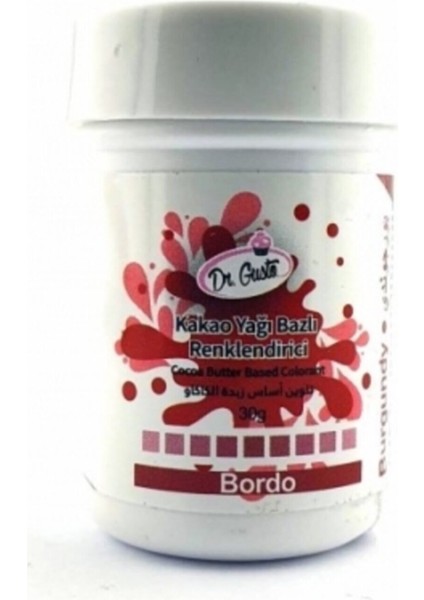 Kakao Yağı Bazlı Bordo Çikolata Boyası 30 gr