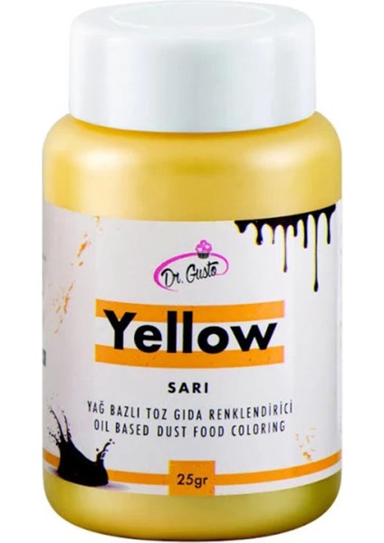 Yağ Bazlı Toz Çikolata Boyası Sarı 25 gr